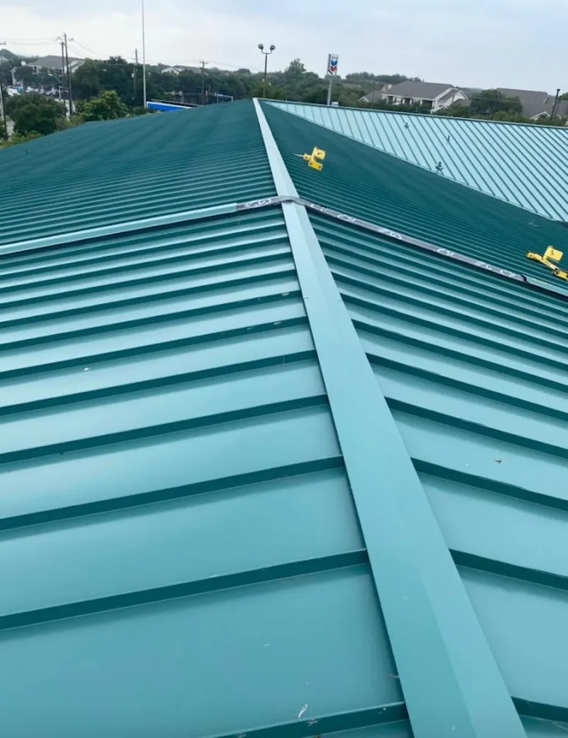 Green commercial metal roof ridge and valley for Metal Roof Repair in Atmore